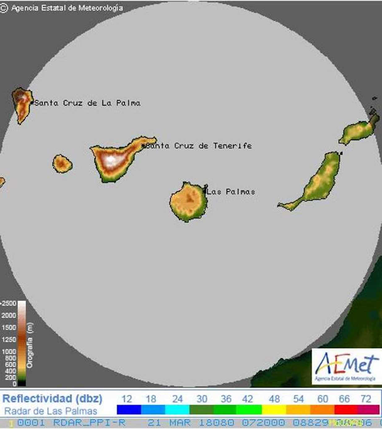 Radar de Lluvias Canarias en Tiempo real